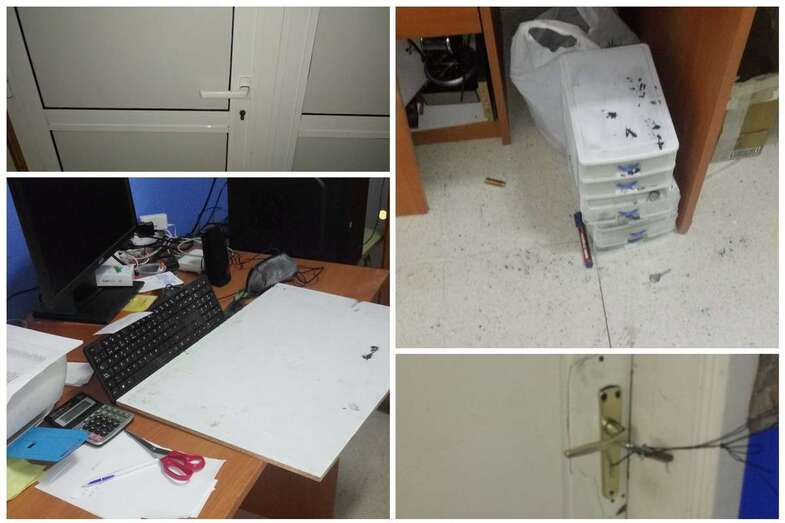 Imagen del local social asaltado esta madrugada en Las Huesas (Foto TA)